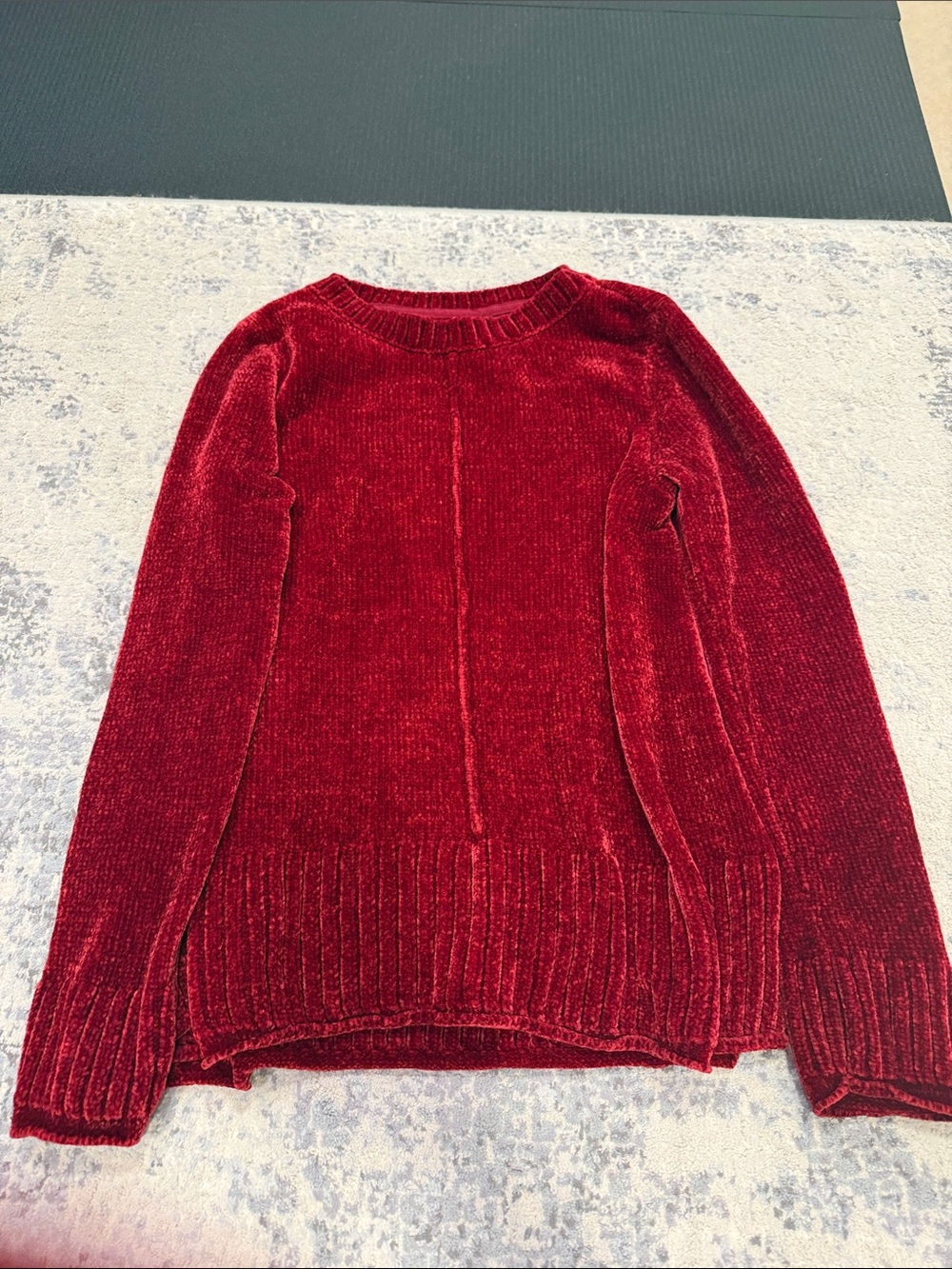 Women’s Red Chenille Crewneck Sweater